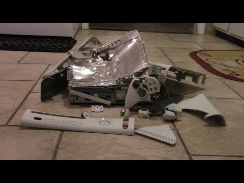 psycho mom destroys XBOX 360 son finishes it off Video