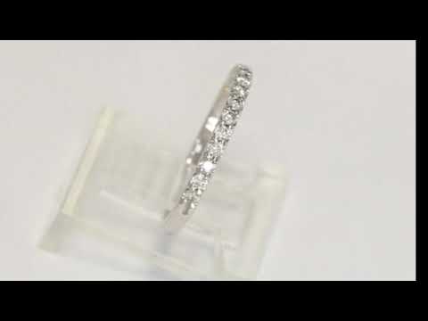 .26CT diamond wedding band ring 14K white gold shared prong sz 6 stackable 2 MM - 28412