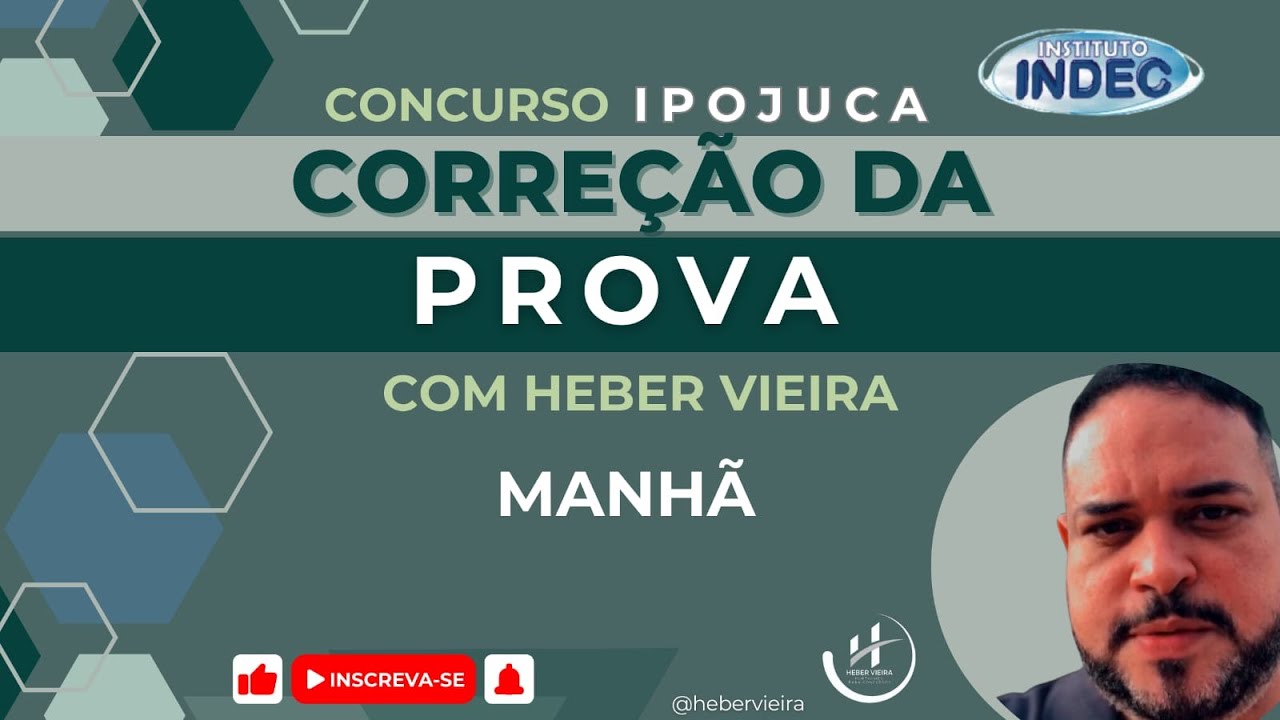 CORREÇÃO DA PROVA DE PORTUGUÊS IPOJUCA BANCA INDEC MANHÃ.  GABARITO PRELIMINAR.