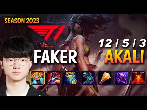 T1 Faker AKALI vs YASUO Mid - Patch 13.21 KR Ranked