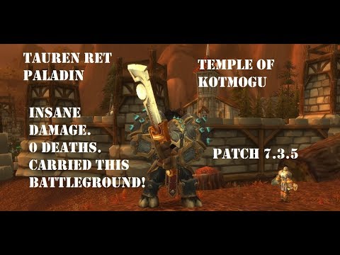Tauren Ret Paladin PVP BG 7.3.5 - INSANE 175M DMG. 0 Deaths. Carried This BG!