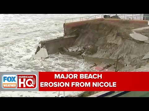 Tropical Storm Nicole Causing Major Beach Erosion At Daytona Beach