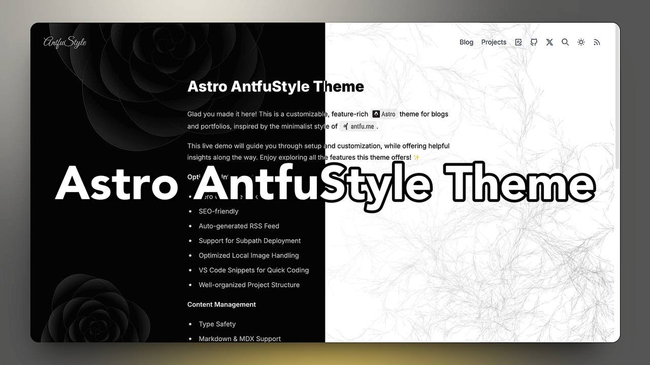 Create the Ultimate Custom Blog & Portfolio with Astro AntfuStyle Theme!