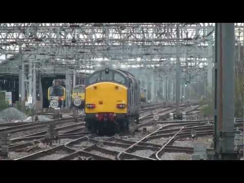 37610 & 37605 Hellfire Departure @ Crewe Station 07/04/12