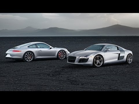 Thumbnail for 2012 Porsche 911 vs. 2012 Audi R8 | Track Tested | Edmunds.com by Porsche 911, Audi, Porsche, Sports car, Car