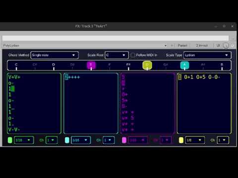 TeAr, the Text Arpeggiator, demo