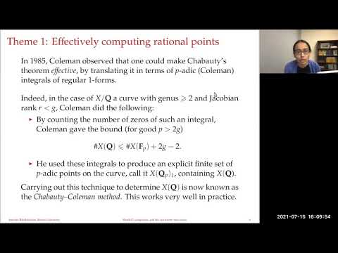 Jennifer Balakrishnan - Rational points on curves: from Diophantus to the present day - Part 2