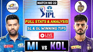 🔴 IPL Live MI vs KKR Dream11 Prediction 2023 MI vs KKR Dream11 Team MI vs KOL Dream11 Prediction