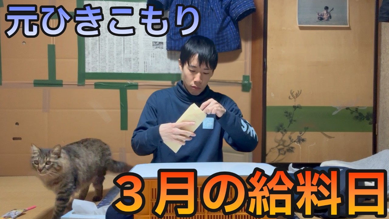 【築60年4畳半】給料を奮発してお寿司を買い、猫ちゃんたちに贈り物をした給料日の夜
