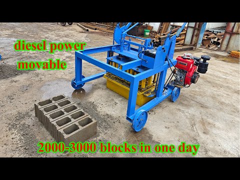 Osino QM4-45 diesel engine movable egg laying cement concrete hollow block making machine for sale