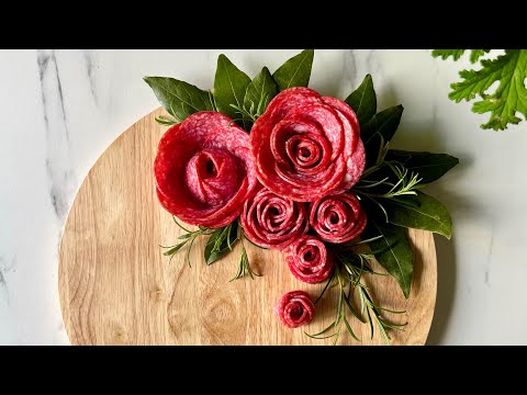 How to make the Salami Roses in four different ways 🌹#tutorial #tipsandtricks