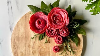 How to make the Salami Roses in four different ways 🌹#tutorial #tipsandtricks