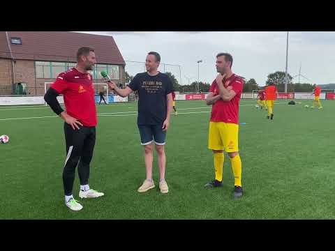 Doelman David Kempeneer en Ancien Jimmy Demedts van Leeuw Brucom