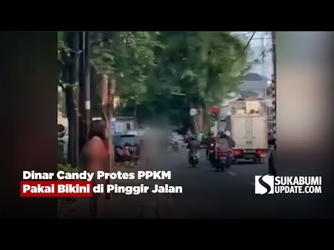 Dinar Candy Protes PPKM Pakai Bikini di Pinggir Jalan