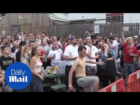 England fans react to Croatia goal and match heads into extra time