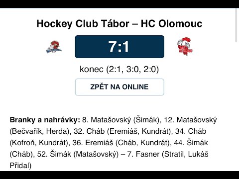 PlayOut-4.kolo Hockey Club Tábor - HC Olomouc