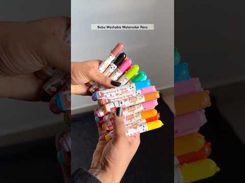 Cutest Bubu Washable Watercolor Pens 🌷🎀✨#stationery #stationary #pens #watercolor #colorpens