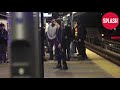 Timothée Chalamet Runs To Get The Train At The “Chanel Bleu” Set In Queens