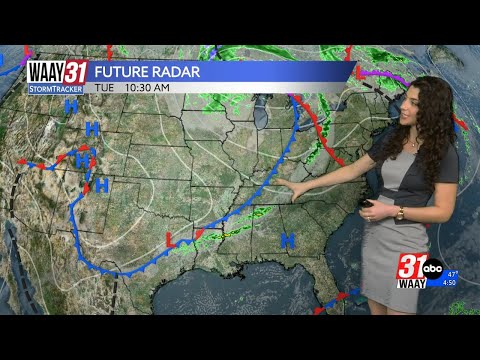 A cold front, cloud cover, and torrential rain just hours away