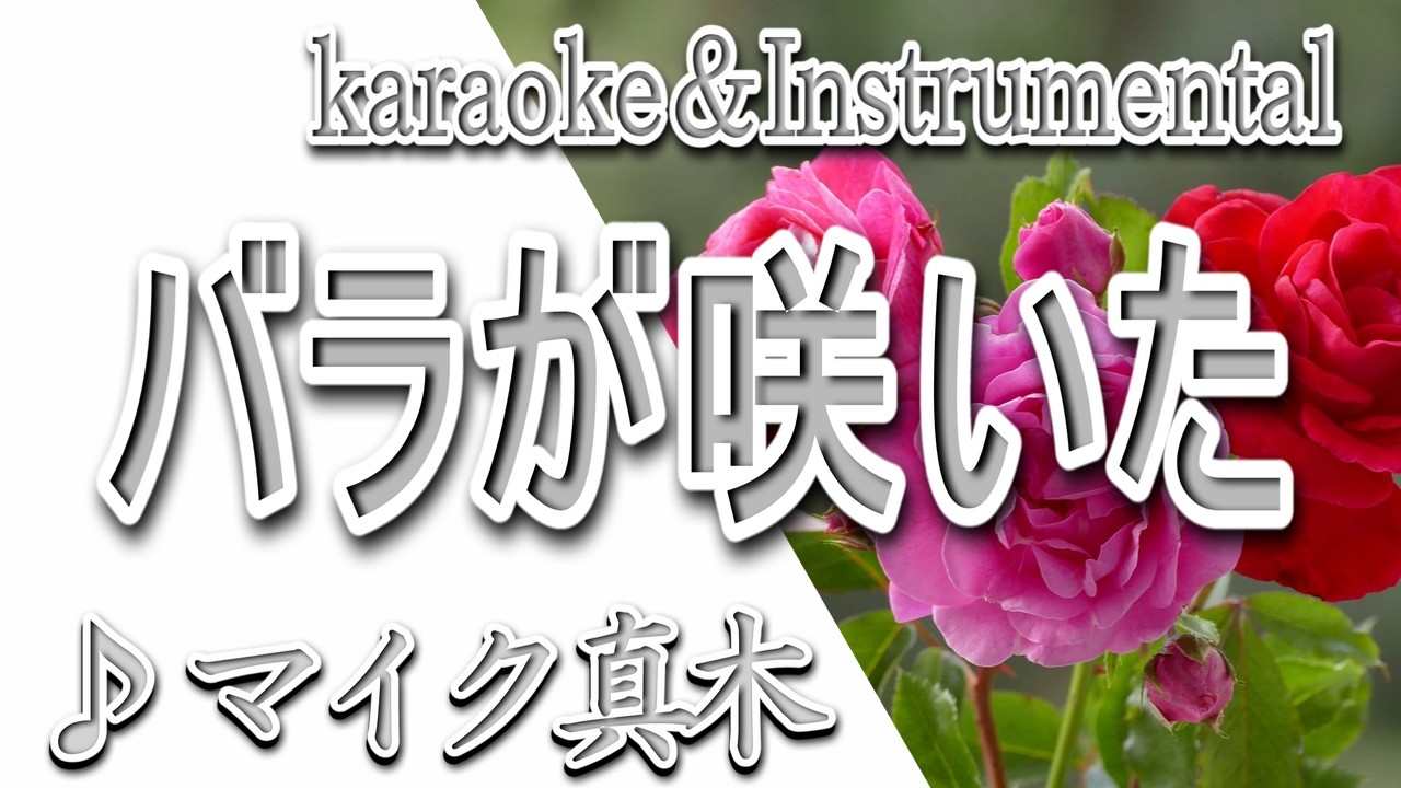 バラが咲いた/マイク真木/カラオケ/instrumental/歌詞/BARAGA SAITA/Mike Maki