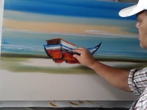 video aula barco  oleo sobre tela