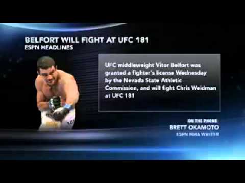 Belfort Gets License, UFC 181 Set