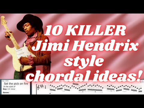 10 KILLER Jimi Hendrix style chord embellishments & lead ideas (TABS) - Satriani, Mayer, Kotzen, SRV