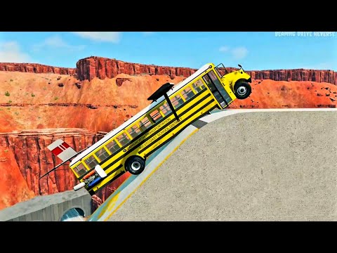 Cars and Trucks vs Giant Ramp Jumps Reverse - BeamNG Drive || Cars vs Ramp