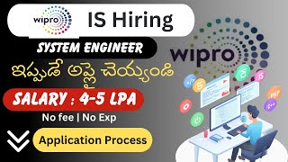 Wipro System Engineer Job Opening|Wipro System Engineer Role | Salary 4-5 LPA | Freshers Requirement