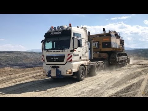 Loading And Transporting The Caterpillar 365C Excavator With Man 660HP - Fasoulas Heavy Transports