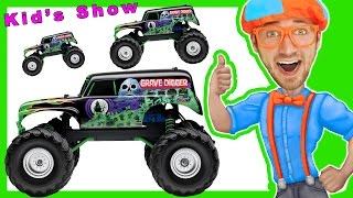 Learn Shapes &amp; Numbers with Toy Monster Trucks with Blippi