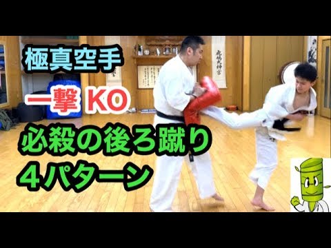 【一撃KO】 『必殺の後ろ蹴り4パターン』ステップから後ろ蹴り 一発で倒す