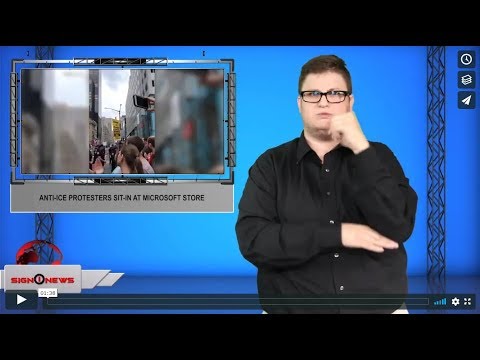 Anti-ICE protesters sit-in at Microsoft store (ASL - 9.15.19)