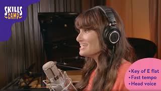 Idina Menzel Sings "Tomorrow" in the key of E flat, fast tempo, in head voice (2020)