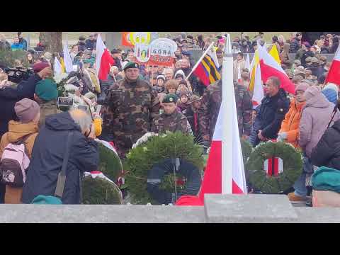 Dzień niepodległości Polski przy Mauzoleum Piłsudskiego w Wilnie, 2024.11.11