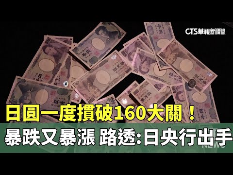 一度摜破160大關！　日圓暴跌又暴漲　路透：日央行出手