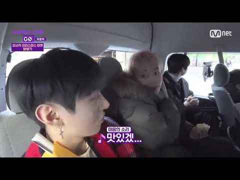 Wanna One GO Zero Base Ep 8 FUNNY MOMENT #4 (Jihoon feeding icecream to Jisung)