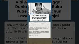Kabar Duka: Vidi Aldiano Meninggal Dunia Jelang Buka Puasa Usai 6 Tahun Lawan Kanker