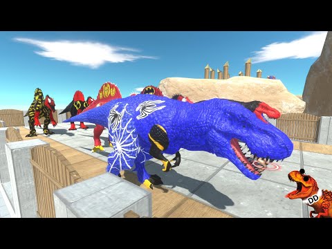 Dinosaurs Running and Jumping through the Danger Zone   Animal Revolt Battle Simulator