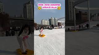 Download lagu LUCU BANGET SAMANTHA JATUH DI SALJU #samantha #viral #korea mp3