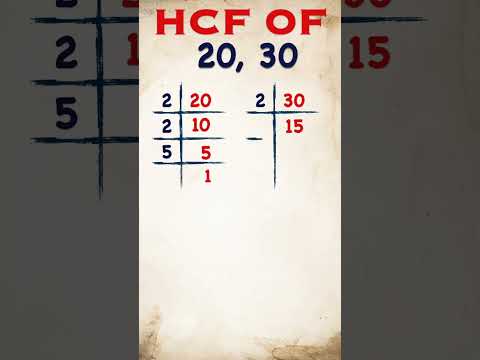 HCF of 20 and 30 / #shorts #short #hcf #viral #hcf_lcm #publicreaction  #math