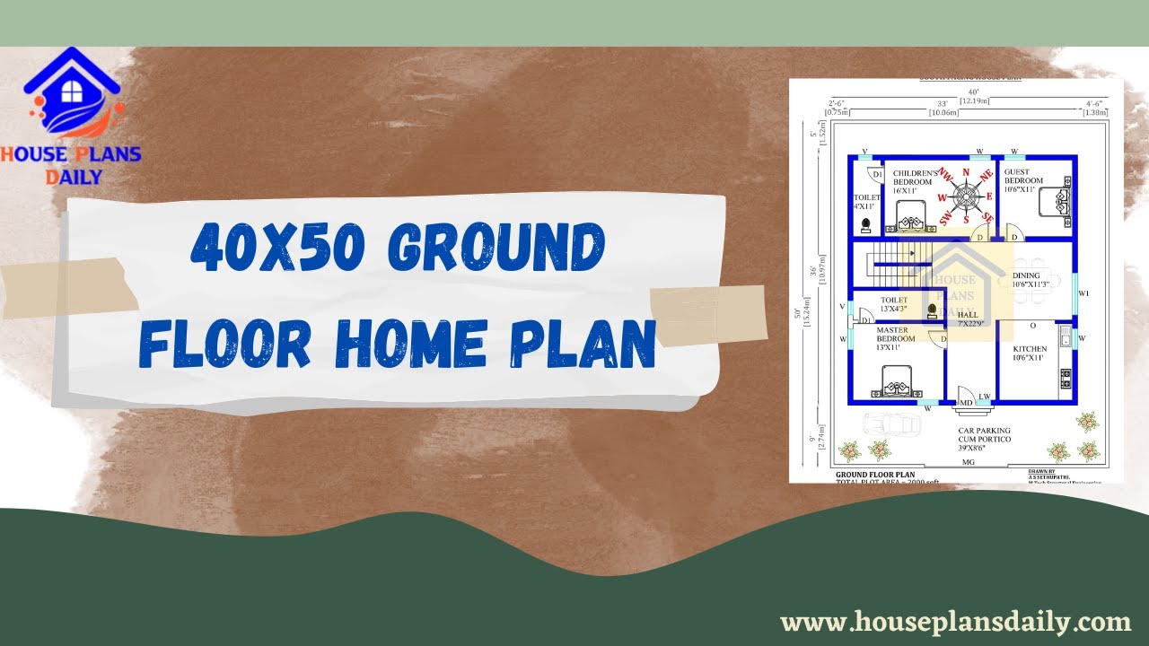 40x50 Smart Home Floor Plan | South Facing House Design