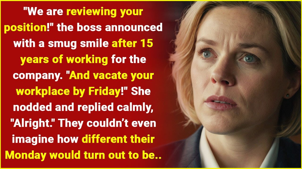 The boss kicked her out after 15 years of loyalty to the company..nobody expected what happened next