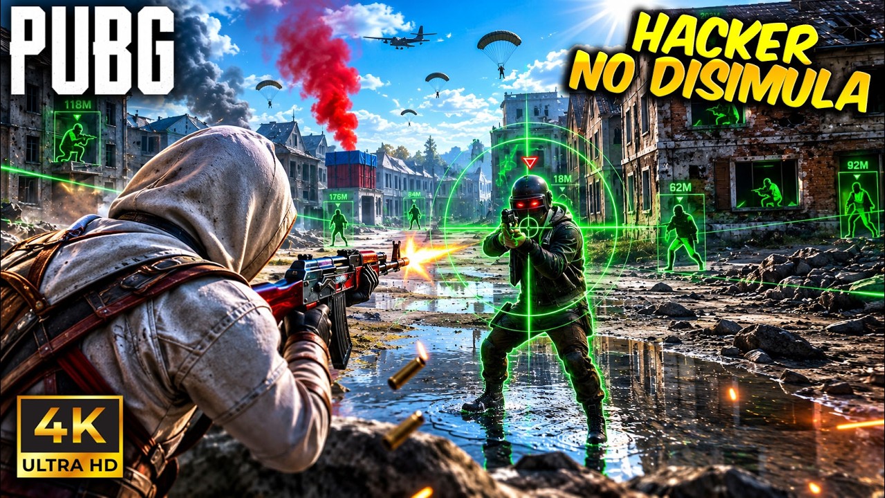 PUBG PC pero APARECE un HACKER en BASE MILITAR con WALLHACK 😥 Los GRAFICOS al MAXIMO se ven BRUTALES
