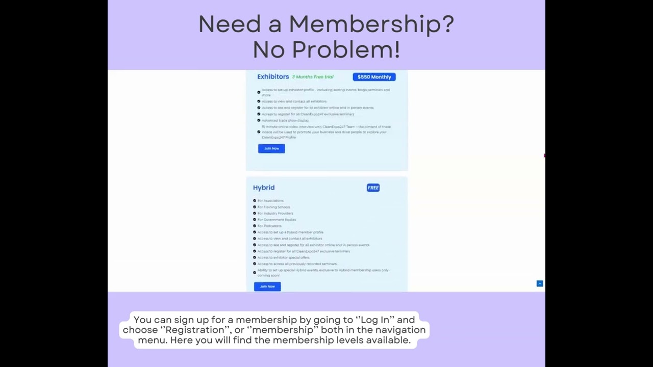 Viewing - Logging in help, access and membership options
