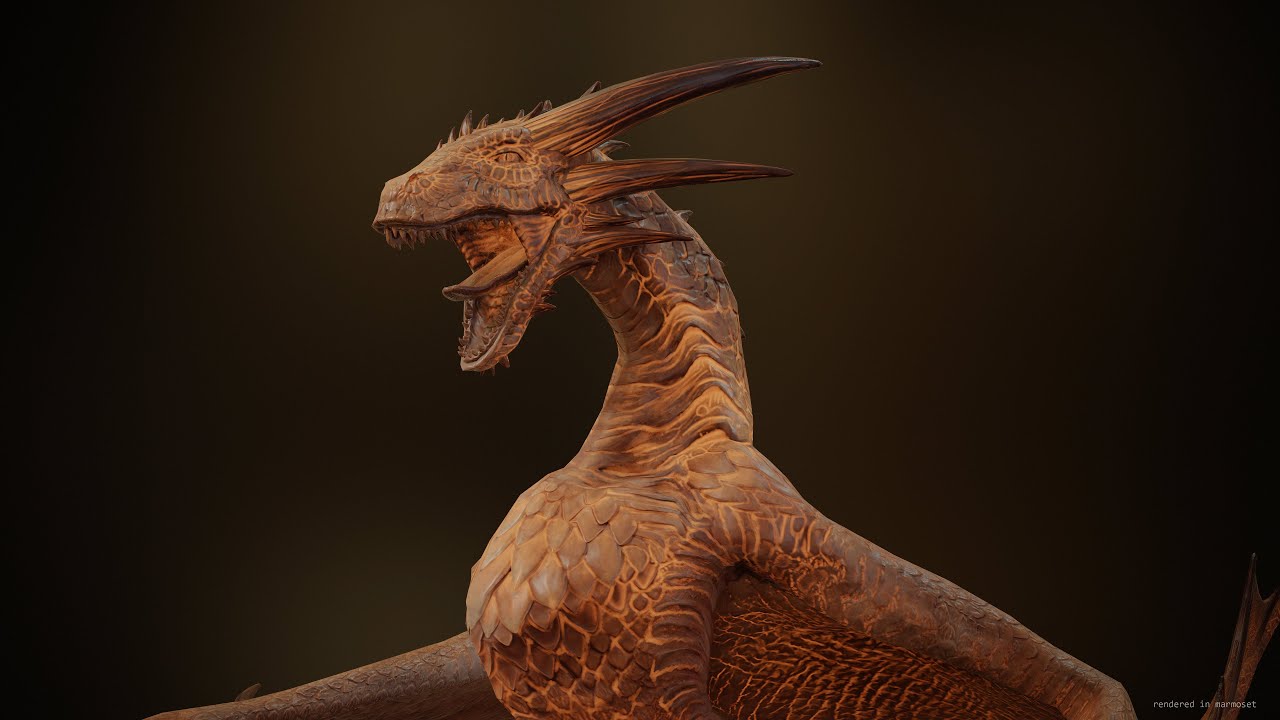 Wyvern unity unreal 25 animations rig maya 3D Model