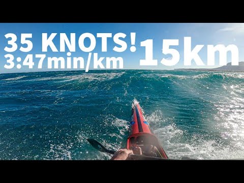 15km Surfski Downwind (3:47min/km average)