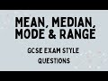 Mean, Median, Mode & Range: GCSE Exam Practice Questions