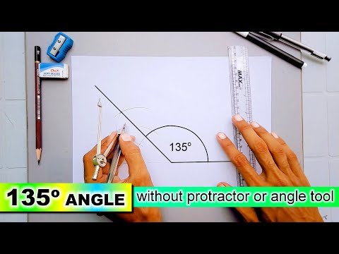 how to draw 135 degree angle without protractor or...