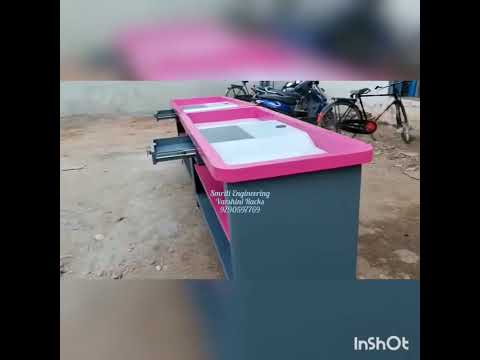 Mild steel straight cash desk counter, for supermarket